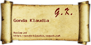 Gonda Klaudia névjegykártya